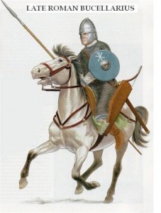 Cavaleiro arqueiro auxiliar romano, conhecidos como Bucellarius (Fonte: Late Roman Legions & military: https://goo.gl/1CDHaj / Autor: Desconhecido)
